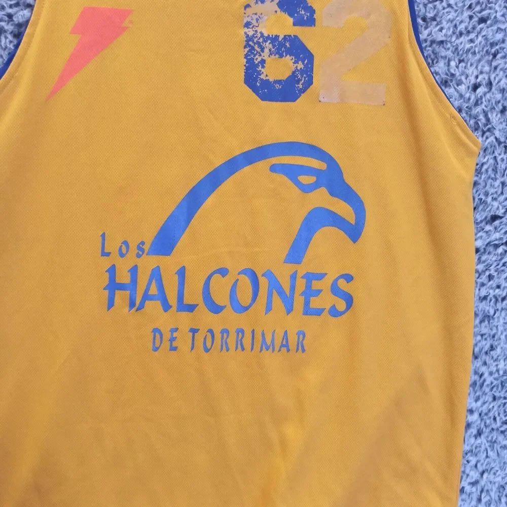 Irving Sport Men Basketball Jersey Medium Reversible Blue Yellow Los Halcones 62 - Picture 6 of 11
